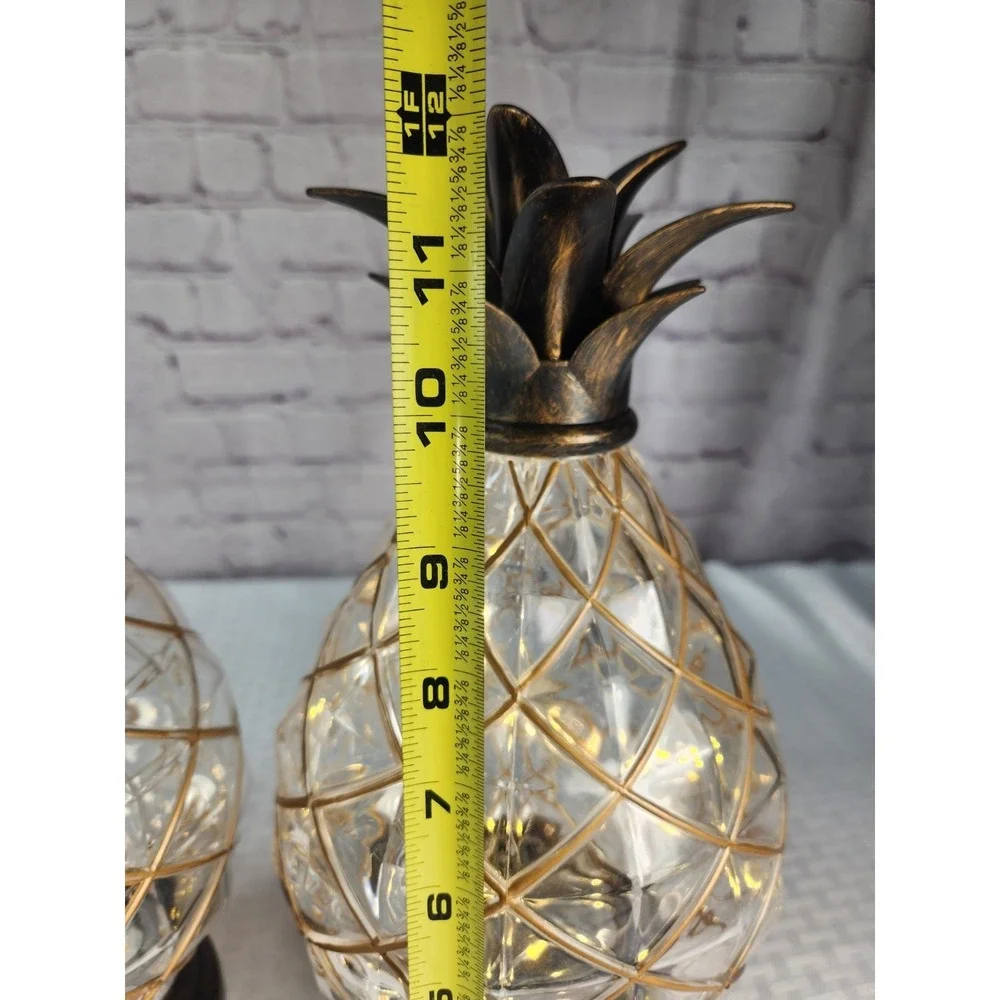 Set‎ Of 2 Indoor Or Outdoor Caged Lighted Pineapple Candlle Holders
